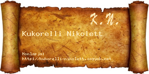 Kukorelli Nikolett névjegykártya